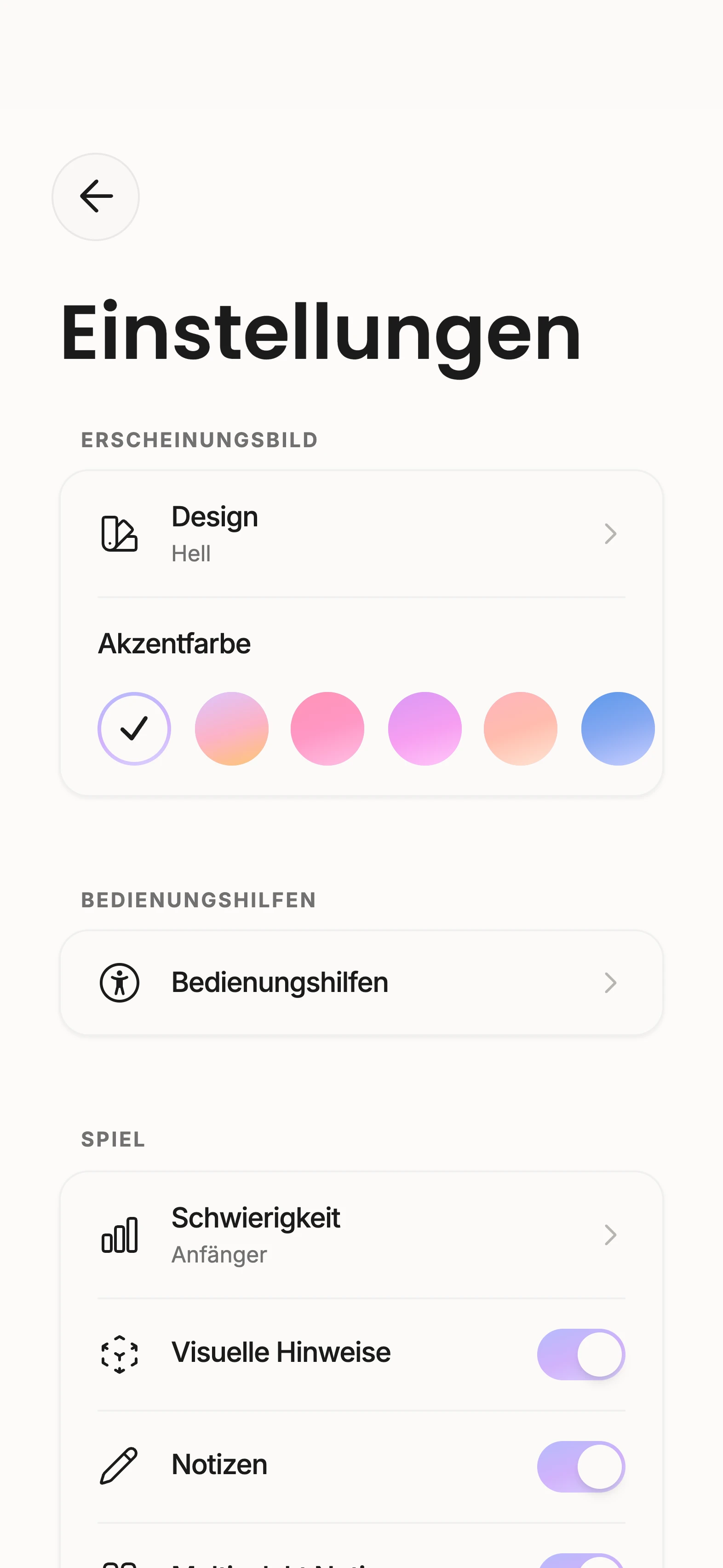 Einstellungen von Unisu