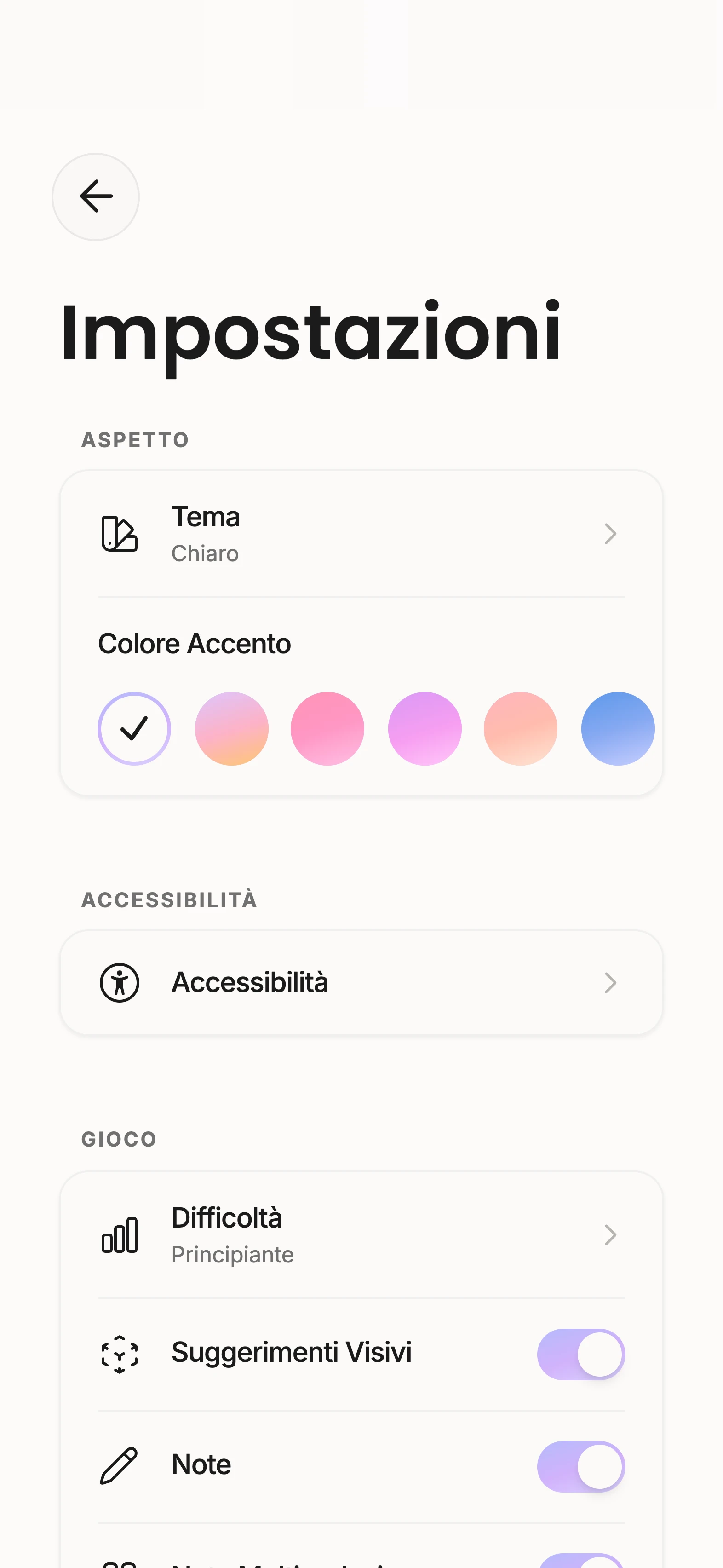 Impostazioni di Unisu